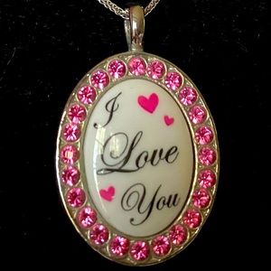 Tarina Tarantino necklace “I LOVE YOU” pendant ~ RARE FIND ~ Collector Item